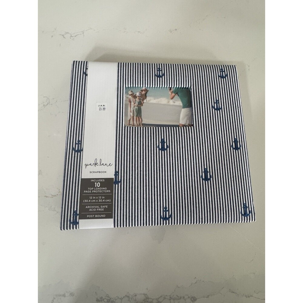 Park Lane Nautical 12x12 Scrapbook Album Anchors NWT